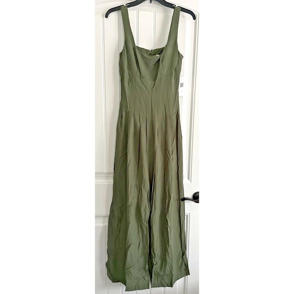 Taylor Women's Square-Neck Sleeveless Wide-Leg Jumpsuit Olive Green Green Size 4 - Picture 5 of 12